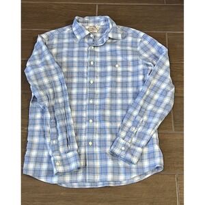 Faherty Men's Plaid Button Down Shirt Size Small Blue Long Sleeve Cotton